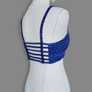 Blue/Black Aztec Cage Cropped Top, Women's S